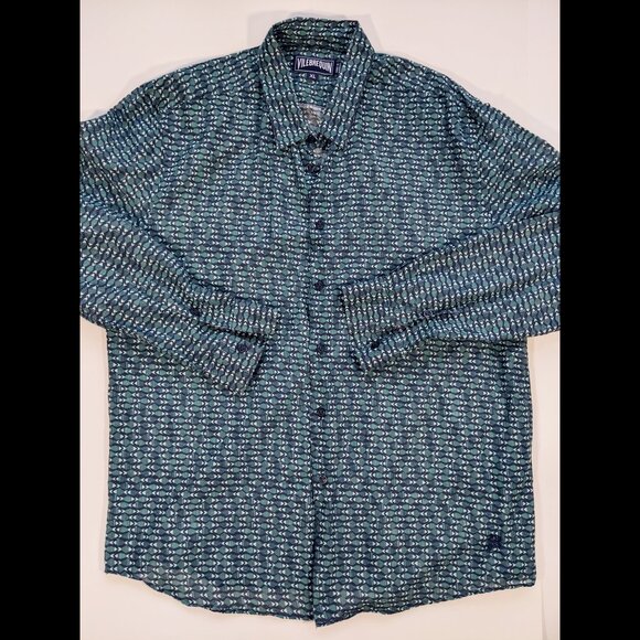Lot of 2 Mens Vilebrequin Shirts fish, turtles pattern thin lightweight XL - Picture 2 of 14